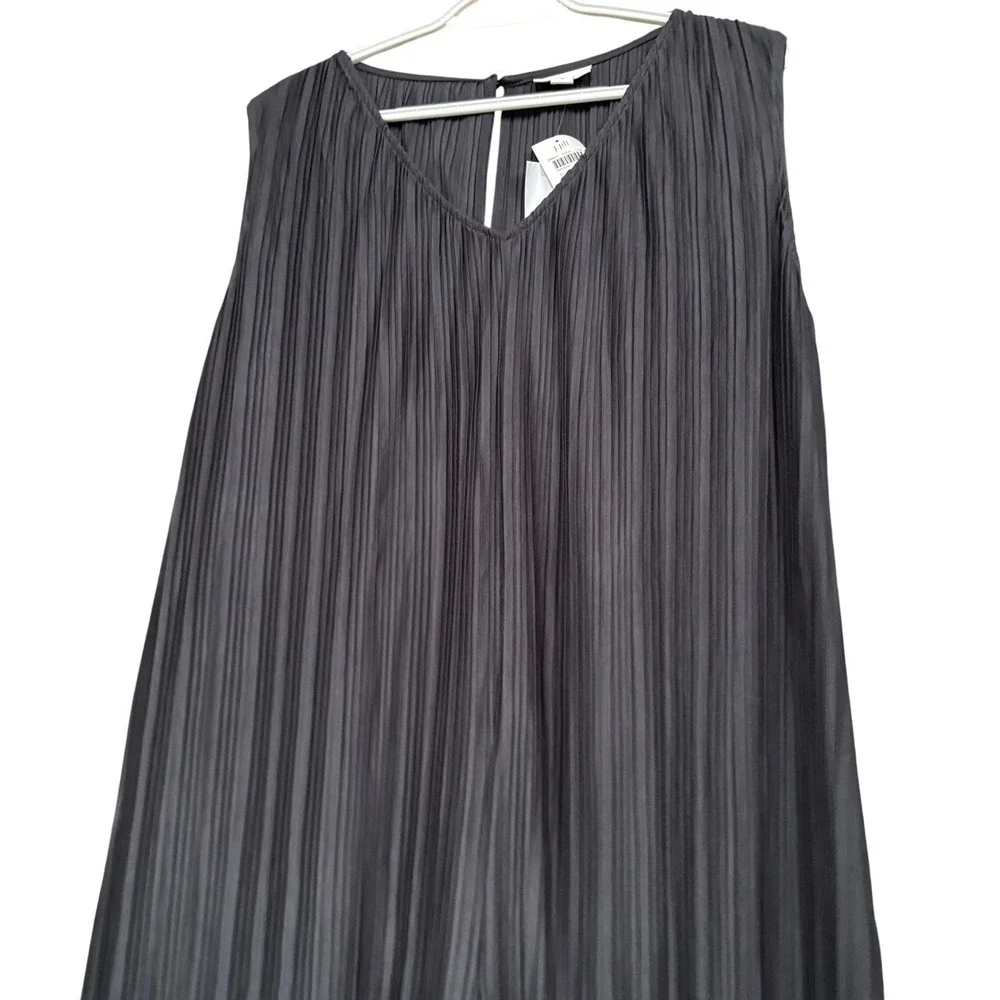 J. Jill Pure Jill Women's XL Pleated Jumpsuit NEW Wide Leg Black Pearl Lagenlook - Picture 5 of 9